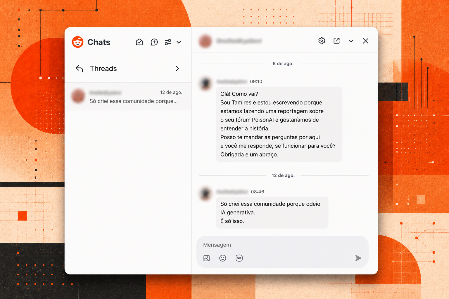 Captura de tela do fórum r/PoisonAI no Reddit mostrando discussões sobre envenenamento de dados de inteligência artificial.
