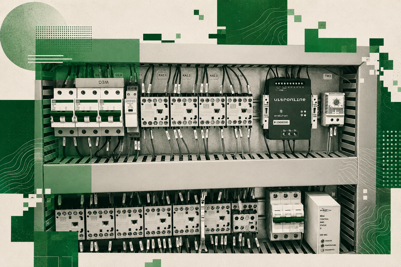 Plataforma Ultronline monitorando painéis elétricos do Centro de Operações Integradas da Águas do Rio.