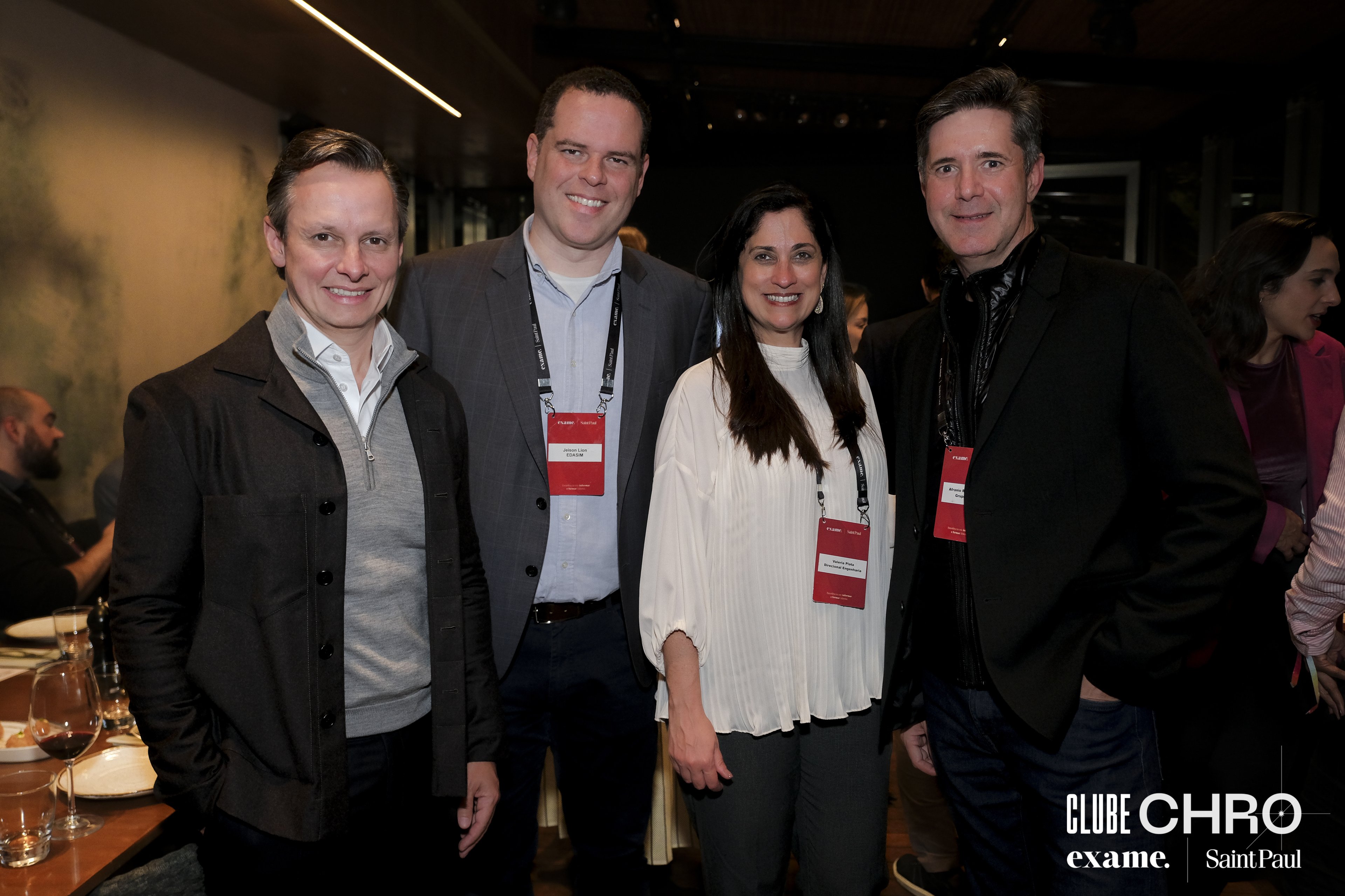 José Claudio Securato (CEO Exame Saint Paul Educação), Jeison Lion (Executivo de RH), Valeria Plata (CHRO Direcional Engenharia) e Afranio Ricardo Haag (Diretor de Pessoas Grupo Fleury)