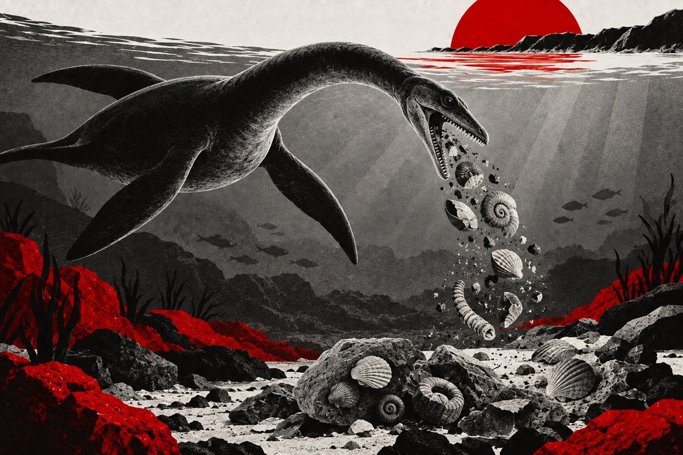 Vômito fossilizado de 160 milhões de anos revela hábito de répteis marinhos do Jurássico