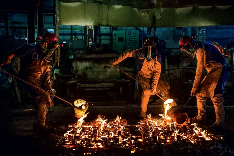 Indústria brasileira: a alta ociosidade mostra que a economia está muito aquém do tamanho potencial (Eduardo Knapp/Folhapress/Exame)